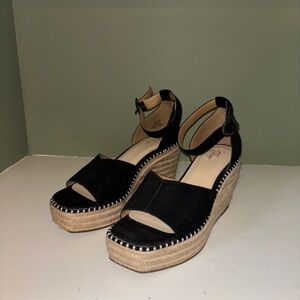 Crown Vintage Black Espadrille Wedges